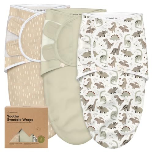 Image of KeaBabies 3pk Organic Baby Swaddles for Newborns, Infant (Dino Ridge, 3-6M) | Baby Girls, Boys, Soft Organic Cotton, Newborn Swaddle Sleep Sack, Nursery Swaddling Blankets