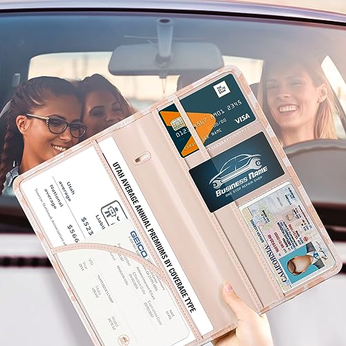 Image of CoBak Car Registration and Insurance Holder | Vehicle Glove Box Organizer, Auto Truck Compartment Document Case with Magnetic Closure for Insurance & Driver License
