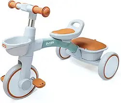 Triciclo Motoca Infantil Com Cestinho e Baú Verde Yuupi