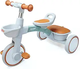 Triciclo Motoca Infantil Com Cestinho e Baú Verde Yuupi