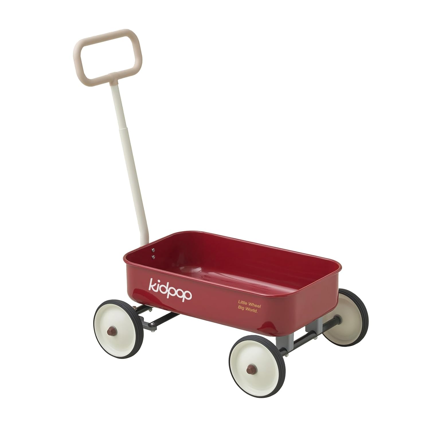 PULA-Wild 2-in-1 Kids' Pull-Along Wagon Toddlers Push Walker for 2.5-8 Adjustable Handlebar, Birthday Gifts Max Weight 33 lbs (Red)