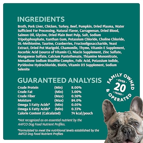 Optimeal Wet Dog Food Pouches - Grain Free Liver & Turkey Recipe, High Protein, Tender Morsels in Aspic Made with Natural Ingredients for Adult Dogs, Premium Nutrition - 3 oz, Pack of 12