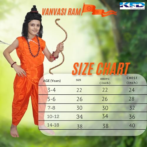 Image of Kaku Fancy Dresses Ramayan Costume for Kids | Infant Baby Ram Dress | Mata Sita /Seeta Costume | Hanuman Costume for Boys with Accessories