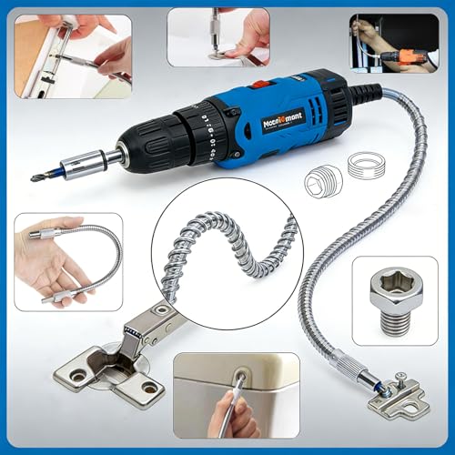 3 Stück Biegsame Welle 300mm, 360 Grad Drehbar Bohrerverlaengerung, 1/4 Hex-Shank Flexible Drill Extension Bohrer, Flexible Verlängerung Für Bohrmaschine & Schraubendreher(20cm & 30cm & 40cm)