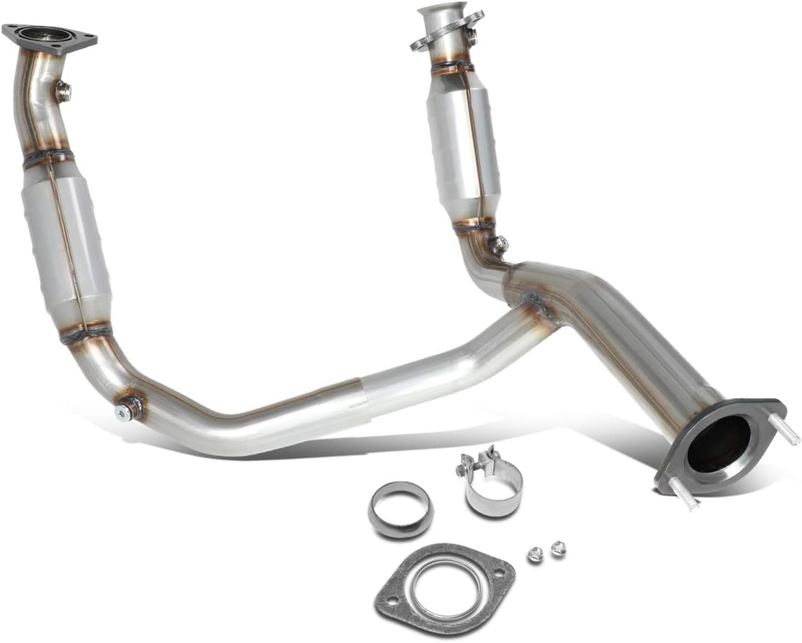 DNA MOTORING Factory Style Catalytic Converter Exhaust Y-Pipe Compatible with 07-09 Silverado Tahoe Sierra Tahoe 4.8 5.3 6.0L, OEM-CONV-002