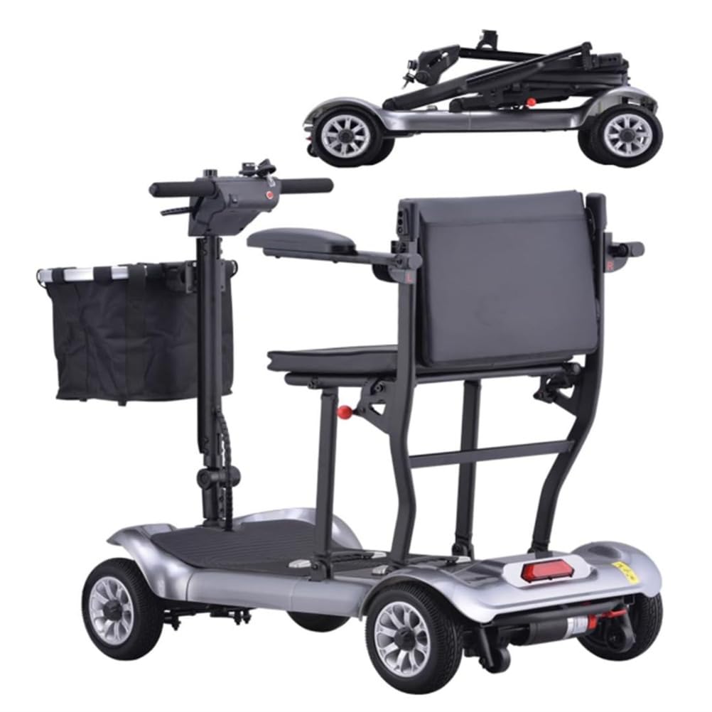 BCBKD Patinete De Movilidad Plegable Ligero para Adultos con Rango De 20 Km, Silla De Ruedas Eléctrica De 4 Ruedas para Personas Mayores Y Personas con Discapacidad