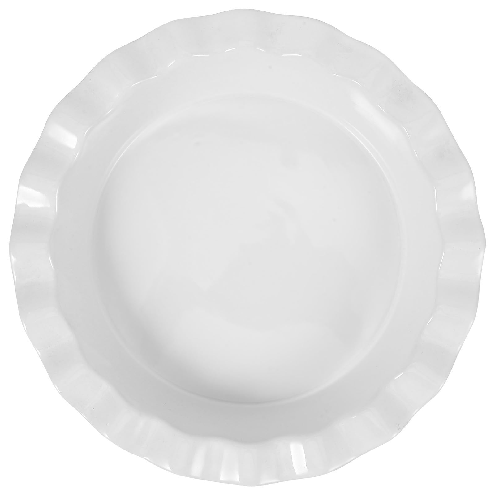 Teglia Rotonda in Ceramica per Crostate e Pizza, Bianca