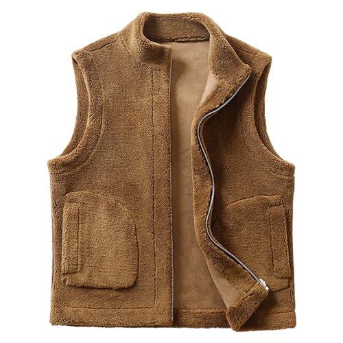 Doudoune gilet chaud homme col montant veste extérieure doublée zip