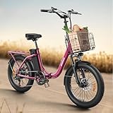 QRONGE Electric Bike, 1000W Peak Folding Electric Bike, 486Wh 70 Miles Range Ebike, Waterproof Removable Battery, 7 Speed, 25 MPH Max, 20