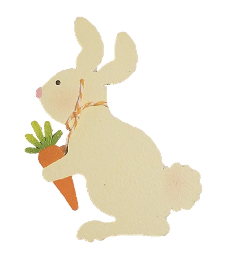 Embellish Your Story White Bunny with a Carrot Easter Springtime Magnet 13326W Made in USA