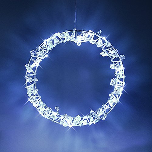 LED-Dekoration"Kreis", 40 LED weiß nicht austauschbar, Ø: ca. 25cm, 80 Dekosteinchen transparent, Betrieb mit Transformator IP20 für innen - Deko Cover