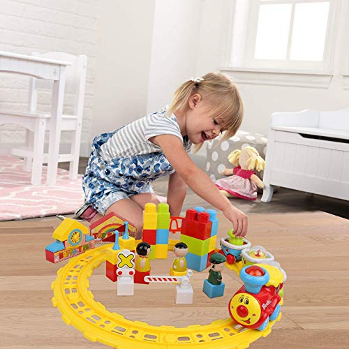 Dexop Baby Toys Train Set-Musical Electric Train With Tracks Building Blocks-Toddler Train Educational Preschool Learning Gift For 12 18 Month 1 2 3 4 5 Year Old Boys Girls-Cars Toy For Kids Birthday #TOP5