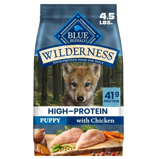 Blue Buffalo Wilderness High-Protein Natural Dry Food for Puppies, Chicken Recipe, 4.5-lb. Bag