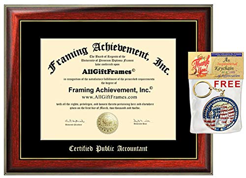 AllGiftFrames Unique Embossed Degree CPA Accounting Certified Public Accountant Degree Diploma Frame Licensure State Certified Training Holder Embossing Accountancy Board Association Him Her