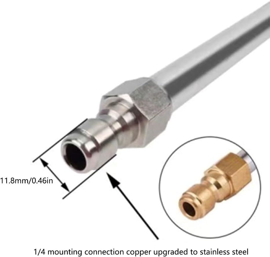 10pcs Pressure Washer Extension Wand Stainless Steel Gutter Cleaning Tool Attachment Curved Rods with 6 Nozzle Tips