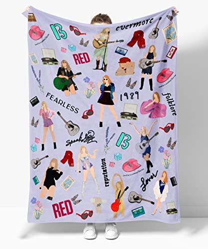 YWFULLBLUUM Throw Blanket for Couch and Bed Music Fans Party Bedroom Decorations Printed Throw Music Lovers Blanket Gifts