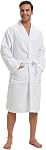 FashGudim Terry Robes de vêtement pour hommes Gros et gros hommes Kimono Robe Super Absorbant Spa Longueur du veau de peignoir avec poches