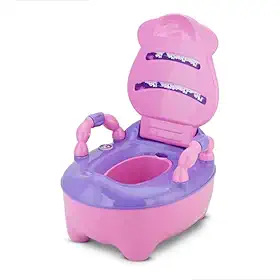 Troninho Infantil Prime Baby com Música Fazenda Penico Educativo com Depósito Removível Antiderrapante e Alças Giratórias para Desfralde (Rosa)