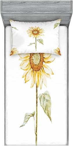 Miniatura 92 de Ambesonne Juego de sábanas bajeras y fundas de almohada, diseño retro de los videojuegos con botones de joystick vintage de los años 80 y 90, diseño