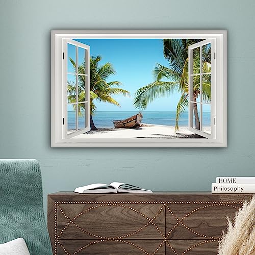 Impression sur toile 60x40 cm tableau mural moderne décoration salon plage - 5