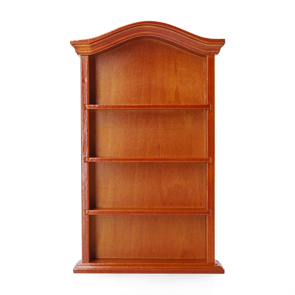 Odoria 1/12 Scale Dolls House Miniature Shelf Mini Bookshelf Bookcase Miniatures Dollhouse Furniture Accessories, Brown