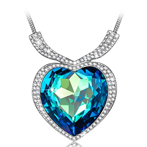 QIANSE Mother's Day Necklaces Gifts for Her Venice Dream Ocean Blue Heart Pendant Necklace Crystal from Austria Women Fashion Necklace Jewelry Christmas Birthday Gifts for Daughter Sister Girlfriend Wife Mom QIANSE Mother's Day Necklaces Gifts for Her Venice Dream Ocean Blue Heart Pendant Necklace Crystal from Austria Women Fashion Necklace Jewelry Christmas Birthday Gifts for Daughter Sister Girlfriend Wife Mom