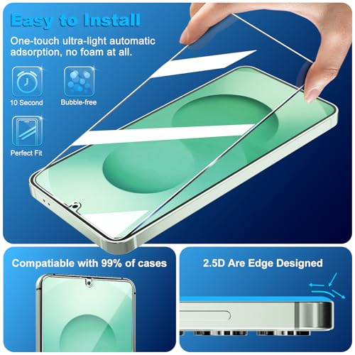 Image of firtstnow 3 Pack Screen Protector for Samsung Galaxy S25 Plus 6.7 Inch, 9H Tempered Glass, Ultrasonic Fingerprint Unlock, Case Friendly Tempered Glass Screen Protector for Samsung Galaxy S25 Plus