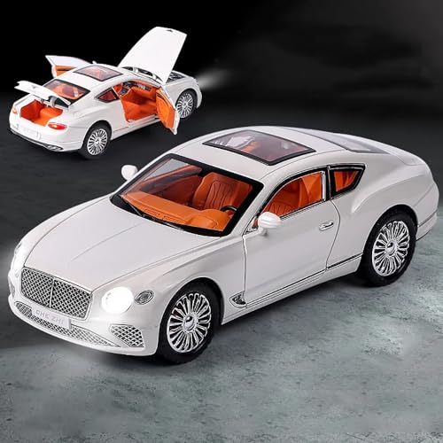 Image of 124 Diecast Metal Toy Car Bentl Continental Diecast Car For Kids Light Sound Pullback Openable Door, Multi Color
