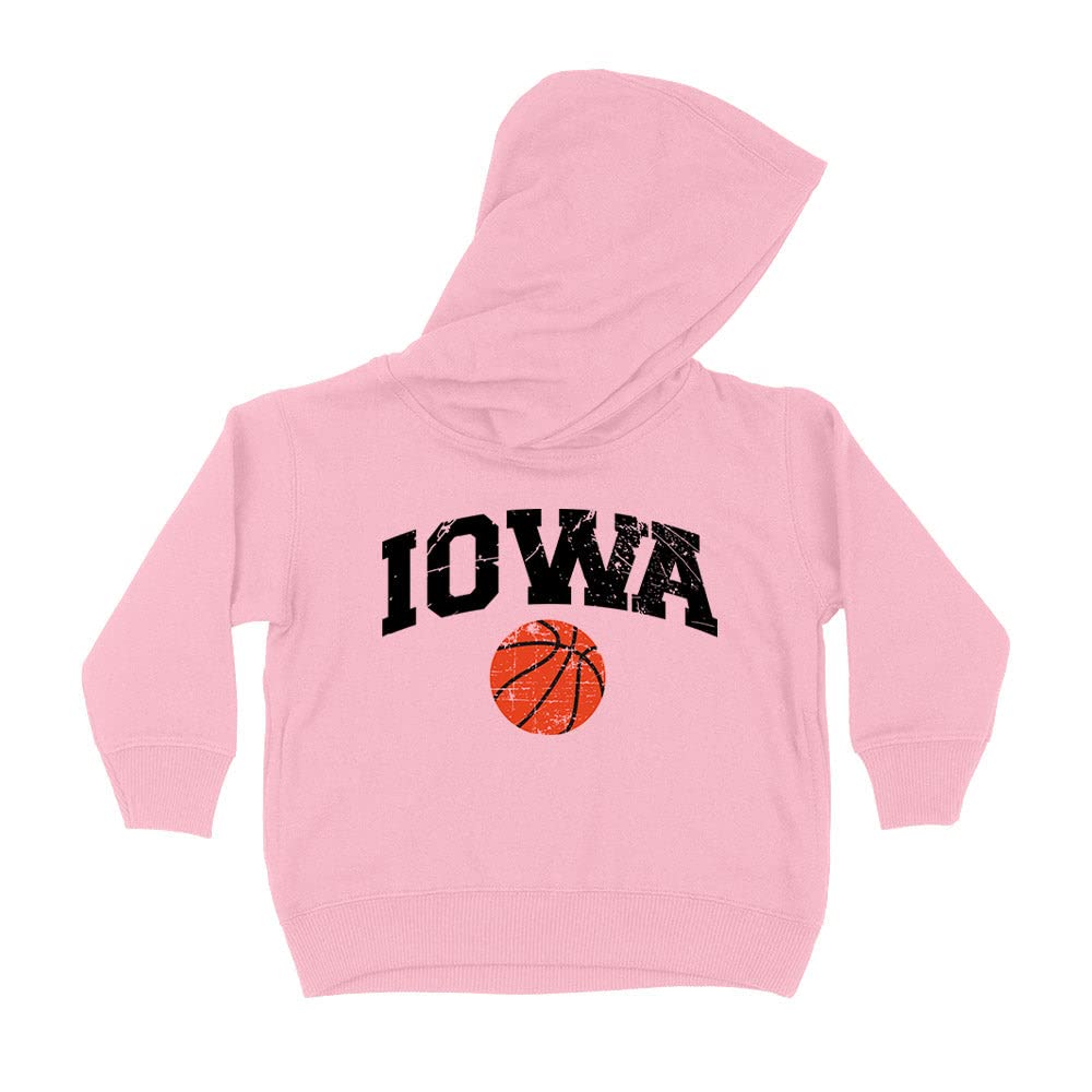 Basketball Iowa Kids Hoodie Sweatshirt Toddler 4T Light Pink