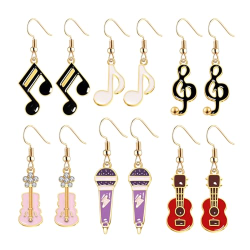 Music Earrings Musical Note Dangle Earrings Concert Party Rock and Roll Accessories for Music Lover