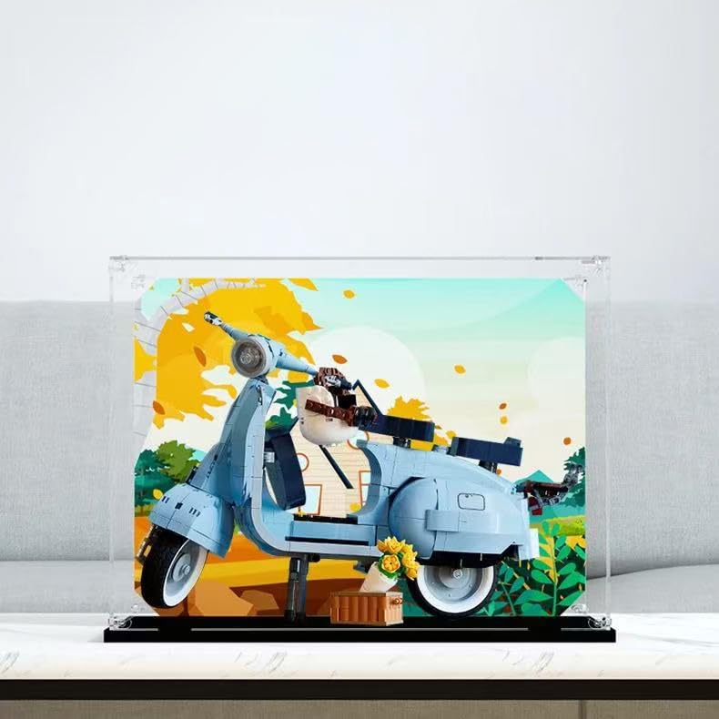 3MM Acrylic Display Case for Lego 10298 Vespa 125 Building Set,Dustproof Clear Display Case Compatible with Lego 10298(Not Include The Model)