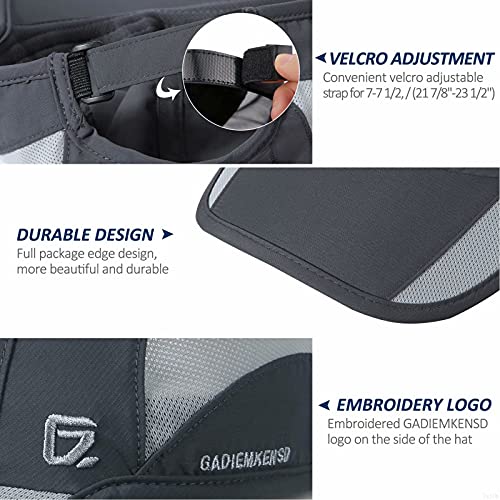 GADIEMKENSD Quick Dry Sports Hat Lightweight Breathable Soft Outdoor Run Cap (Classic up, Deep Gray)