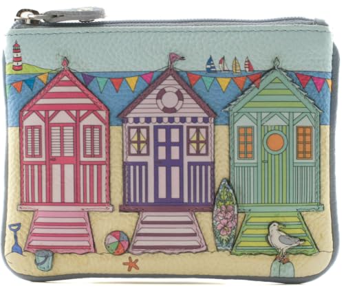 Monedero de piel RFID Mala Leather Southwold denim para mujer moderno