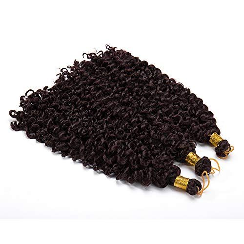 14"(35cm) SEGO Pelo Sintético Rizado para Trenzas Africanas [Vino Rojo] Extensiones Cabello Se Ve Natural Crochet Twist Braiding Hair Water Wave (30Roots,100g)