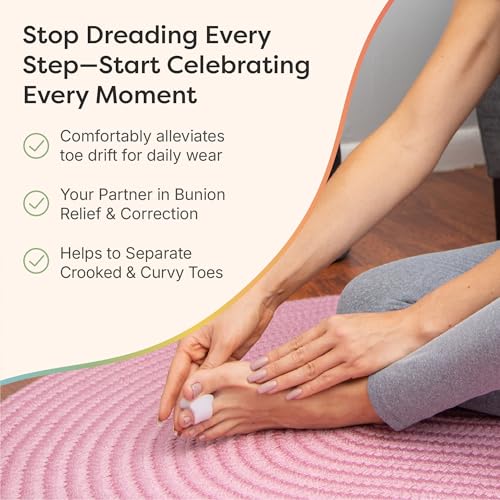 zentoes gel toe separators for overlapping toes bunions big toe alignment corrector and spacer - 4 pack white