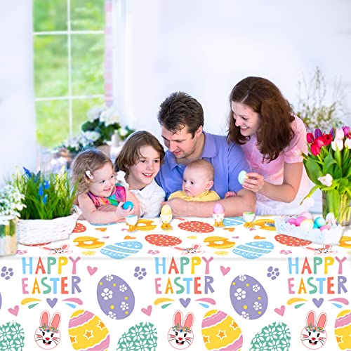 3Pcs Easter Tablecloths Easter Party Decorations For Table Easter Colorful Eggs Hunt Disposable Plastic Table Cover Supplies For Easter Themed Party Spring Holiday Picnic Party Dinner Table Favors #TOP6