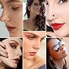 TAMHOO 18Pcs Nose Rings - L Shape, Butterfly & Heart Designs - Gold Nose Studs for Women