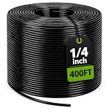 Bonviee 400FT 1/4” Drip Irrigation Tubing, 7mm OD x 4mm ID Hose, Black