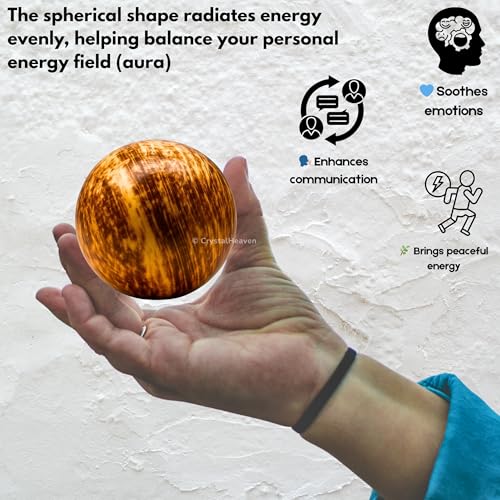 Image of Certified Aragonite Crystal Ball for Meditation - Premium Crystal Vastu Items for Home and Feng Shui Items for Good Luck - Ideal for Pooja Supplies and Spiritual Practices (2 inch Inch)