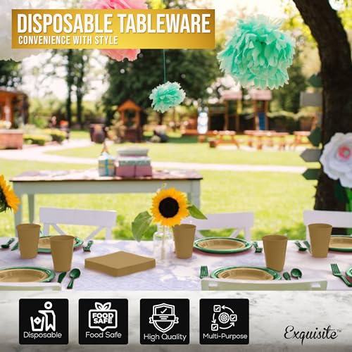 Image of Exquisite 350 Pcs St. Patricks Plastic Plates For Party St. Patricks Disposable Plates Set, 50 Of Each 9 inch Dinner Plate Set, 7 inch Dessert Plate, Cups, Napkins & Cutlery Plastic Dinnerware