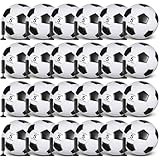 Sotiff 24 Pcs Size 5/4/3 Soccer Ball Bulk with 24 Pump Deflated Soccer Balls Bulk for Kids Teen School Team Training Practice Outdoor Game, Sports Gifts for Charity Donation(Black White,Size 5)