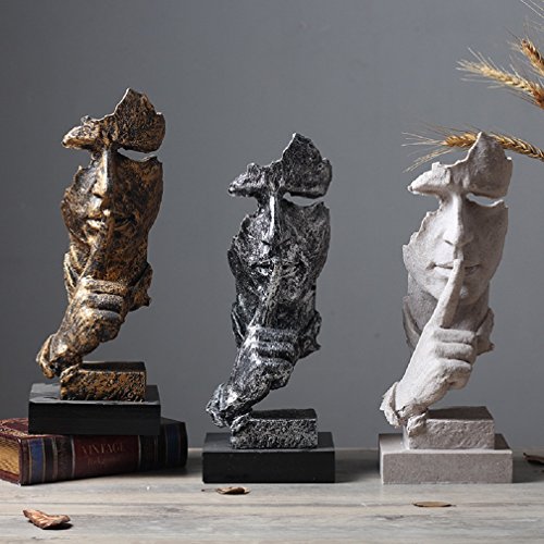 Creative Abstract Decor The Thinker Statue Face & Hand Statues And Sculptures Office Desk Decor Keep Silence Figurine (No Speak Sand) #TOP3