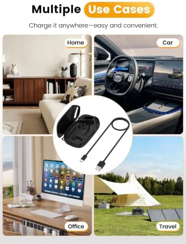 Binovaren for Poly Voyager Legend 50/30 Mobile Charging Dock & Protective Case, Portable USB-C Charger & Storage for Bluetooth Headset (Black) — view 7
