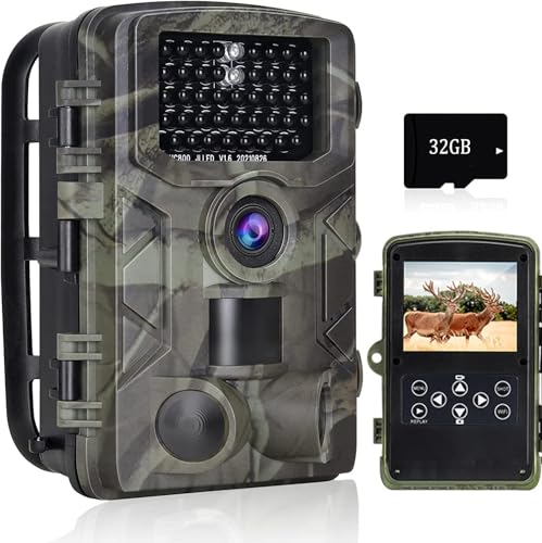 VanBangTec Wildlife Camera, 50MP 4K Trail Camera with Night Vision 0.2s Motion Activated Waterproof, Gardens Camera with 32GB SD Card for Hunting Nature