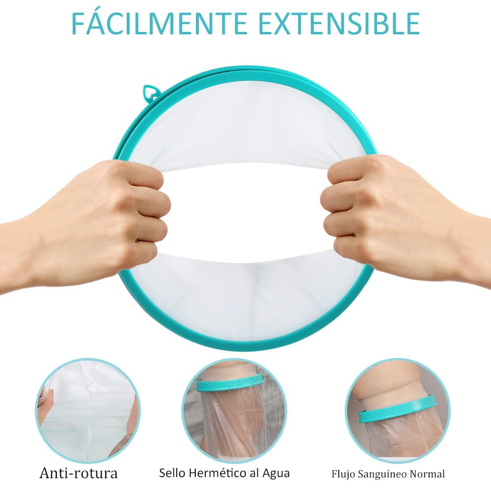 musbus Fundas Impermeables para Yeso de Pierna, Extra Grande, Reutilizables, Elásticas, Fáciles de Usar para Proteger Piernas en el Baño, Hombre, Mujer