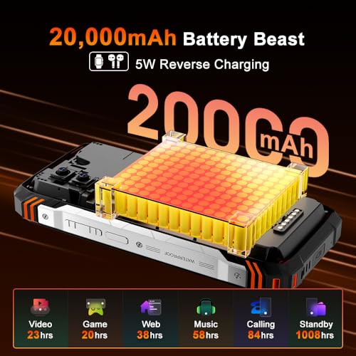 Blackview Xplore 1 5G Outdoor Handy ohne Vertrag Android 15, 36GB+256GB/2TB AI Handy, 20000mAh Batterie Baustellenhandy, 6,78" FHD+, 64MP+50MP, 5G Outdoor Smartphone Wasserdicht IP68, NFC GPS OTG FM – Bild 7