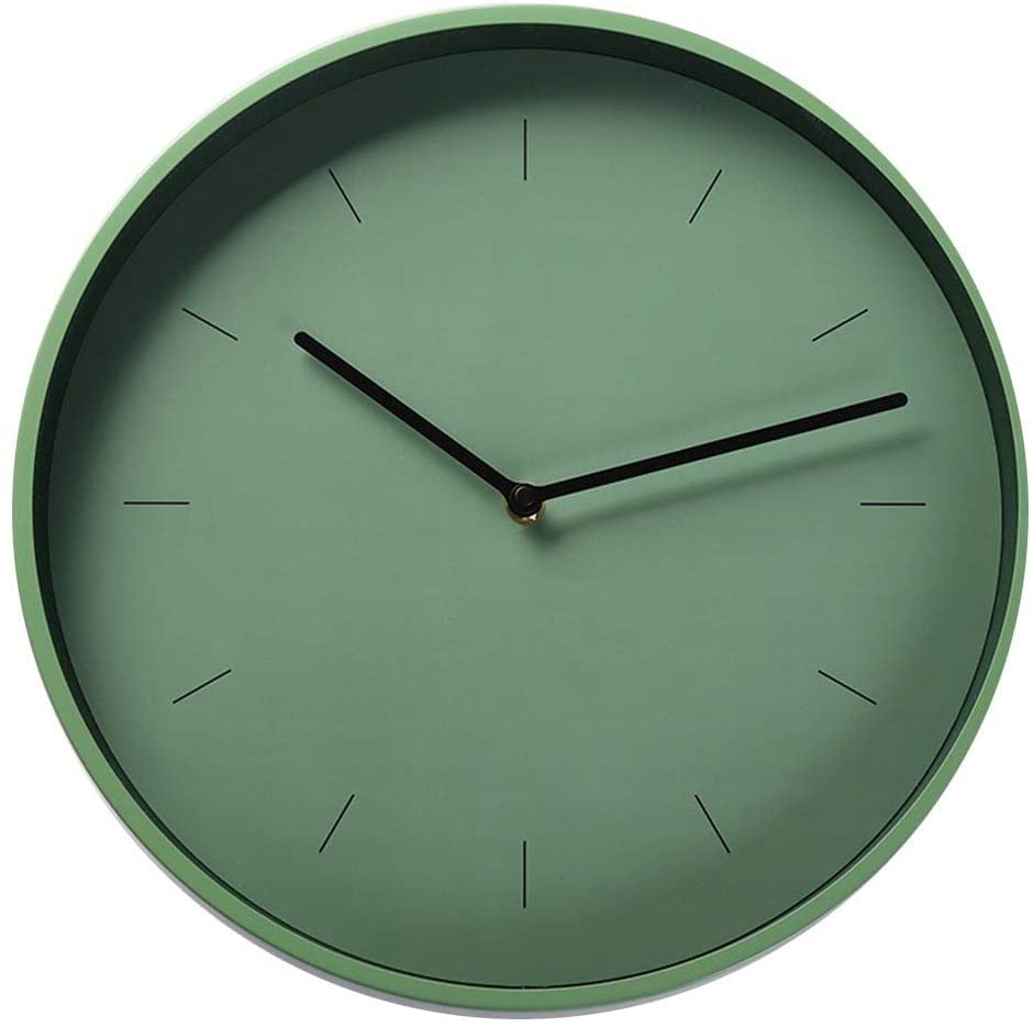 Grande horloge murale à échelle noire classique et cadran épuré uni