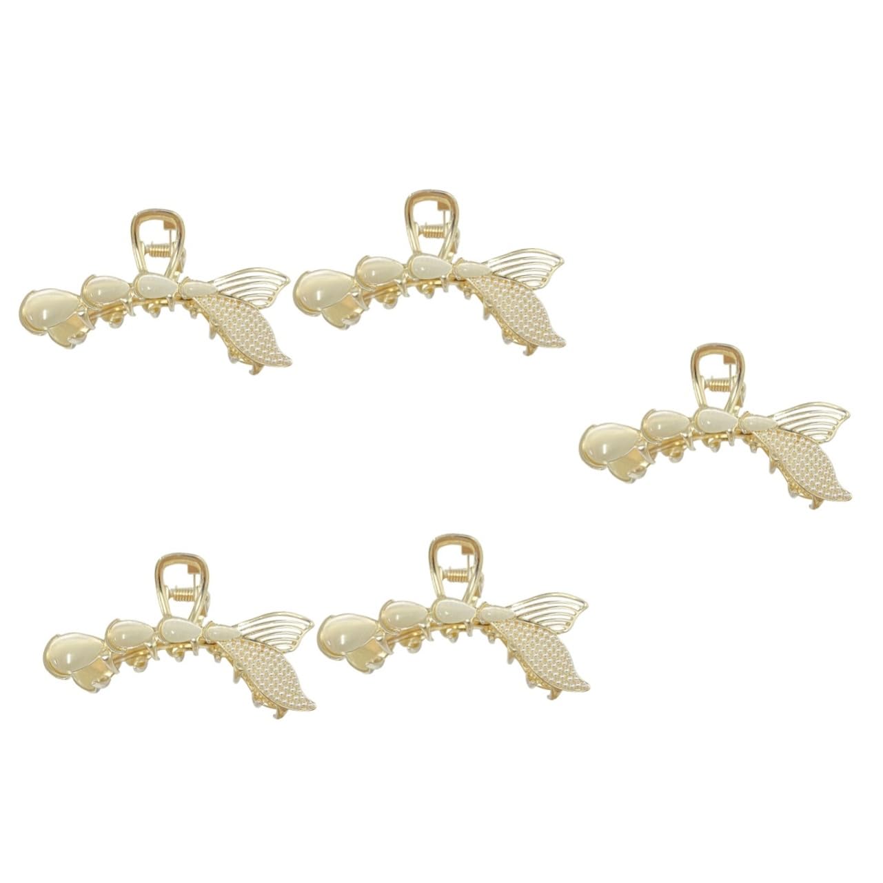Healeved 5stücke Mermaid Haarklammer Mit Perlen Nonslip Haarclip Für Damen Stylische Haarklammer Für Hochsteckfrisuren Für Alltag Hochzeiten Reisen Und Mehr