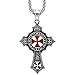 Produktbild BOBIJOO JEWELRY - Medaillon hanger man Om van religieuze Tempeliers Staal Rode Kruis + Ketting