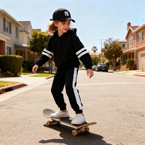 Image of 2025 Girls Sweatsuit Set Cute Hooded Sweatshirt & Jogger Pants with Pocket Casual Outfuts Set